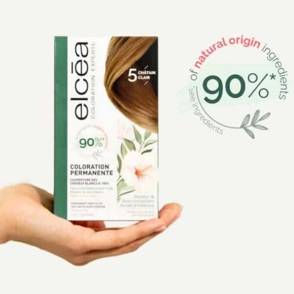 Elcea box with 90% natural ingredients label